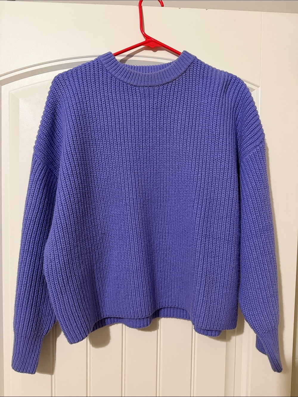 Zara Periwinkle Ribbed Crewneck Sweater